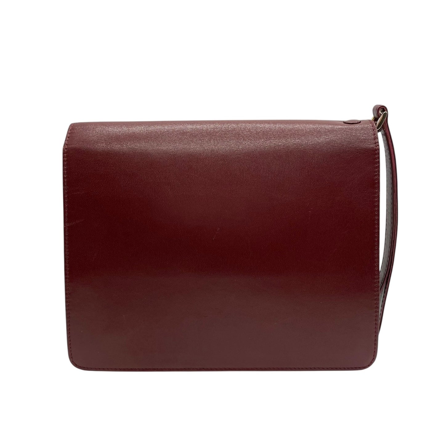 Cartier カルティエ ボルドー レザー クラッチバッグ ゴールドロゴ ヴィンテージ 1980s 1990s 上品 パリ クラシック K7