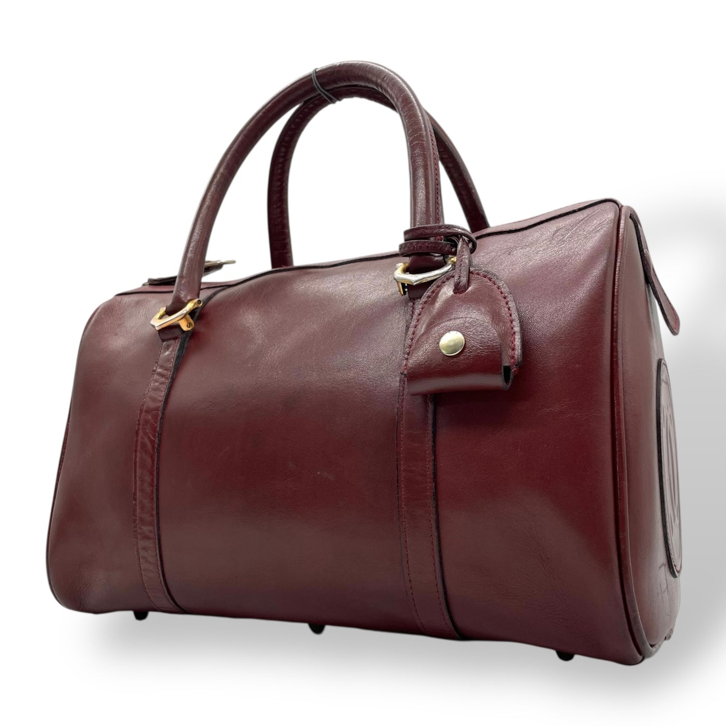 Cartier カルティエ マストライン ボストンバッグ レザー 赤 ボルドー ワインレッド ゴールド金具 パドロック クロシェット 2Cモチーフ メンズ レディース ヴィンテージ U1