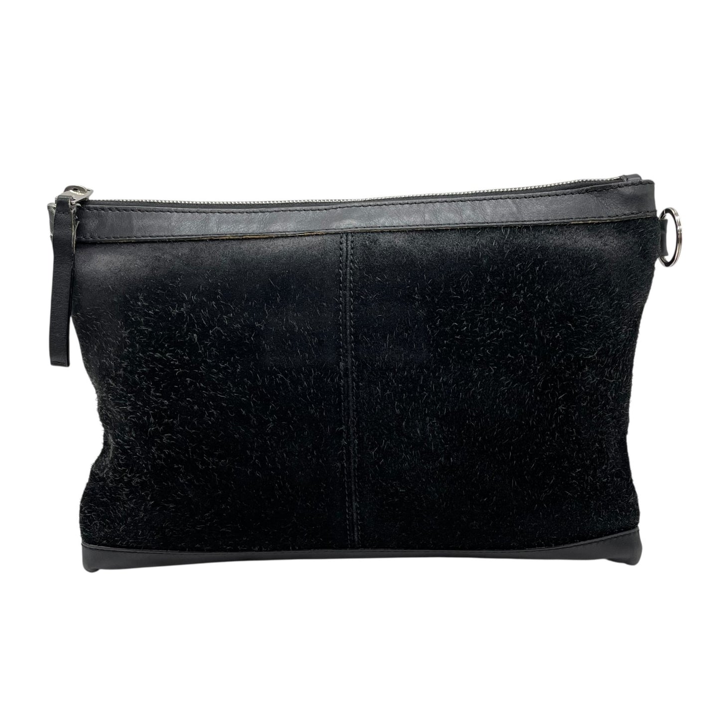 BALENCIAGA バレンシアガ クリップ クラッチバッグ CLASSIC CLIP M 黒 ブラック スエード レザー シルバー金具 セカンドバッグ メンズ レディース K11