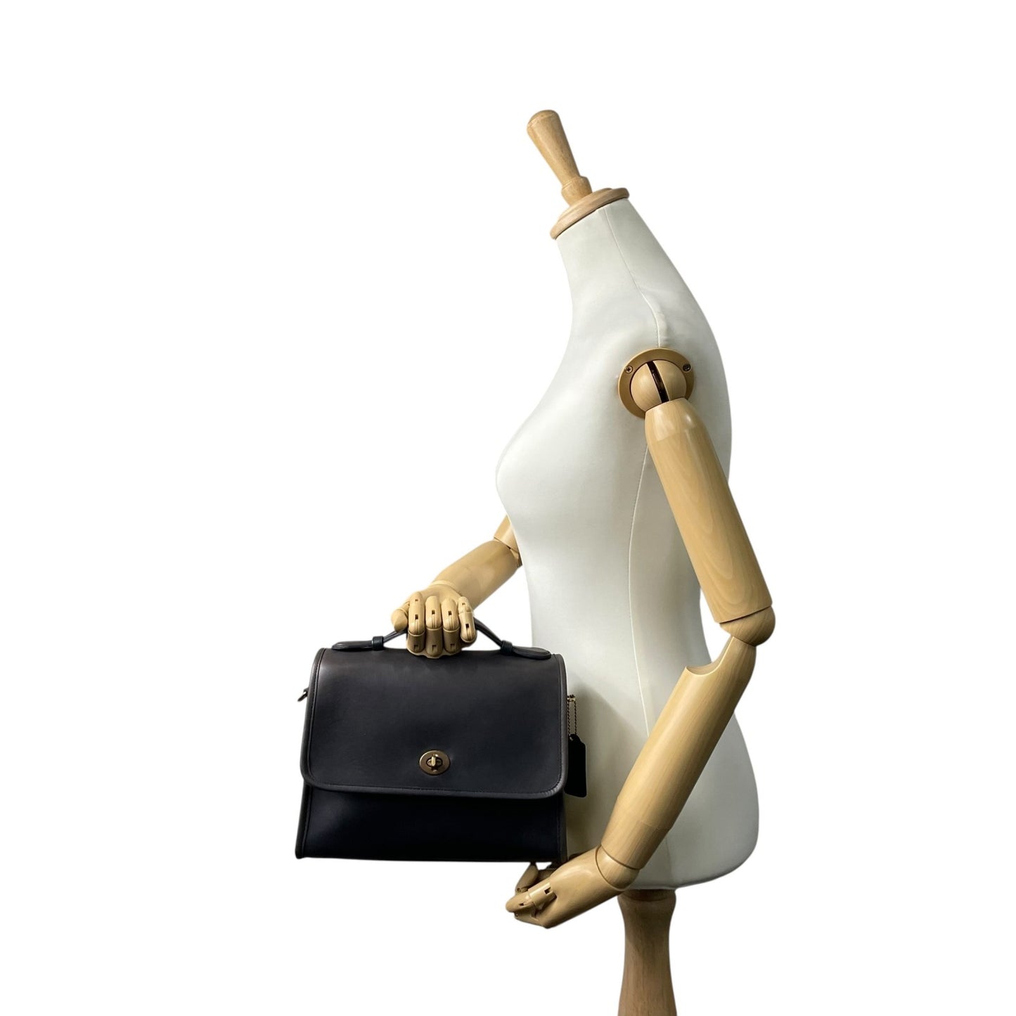 COACH オールドコーチ 2WAY ハンドバッグ ショルダーバッグ 紺 ネイビー オールレザー ターンロック ゴールド金具 クロスボディ 斜め掛け レディース S84