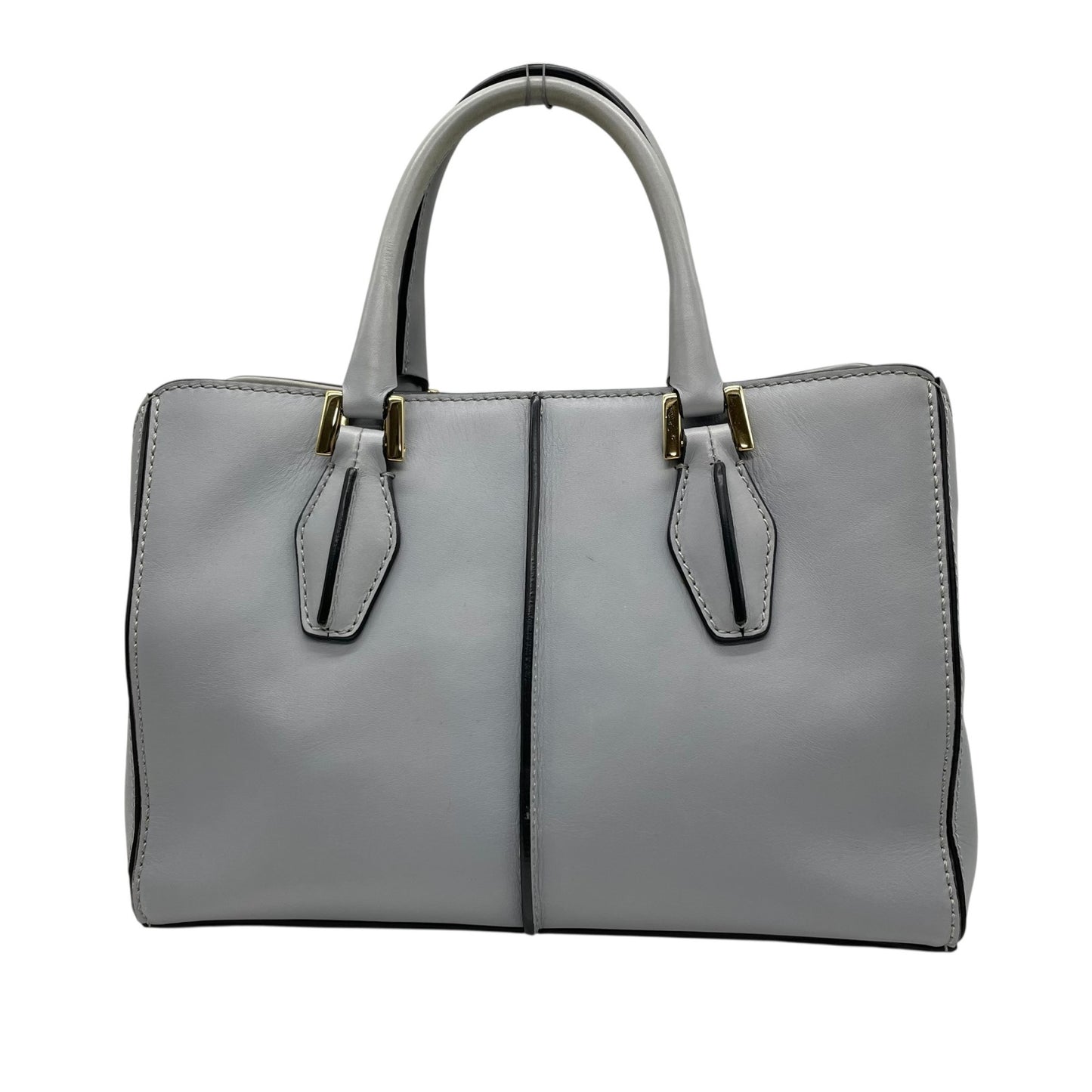 極美品 トッズ TOD'S Dキューブ スモール Dバッグ 2WAY ハンドバッグ ショルダーバッグ ミニボストン 肩掛け 斜め掛け グレーブルー 青 グレー 本革 レザー レディース A