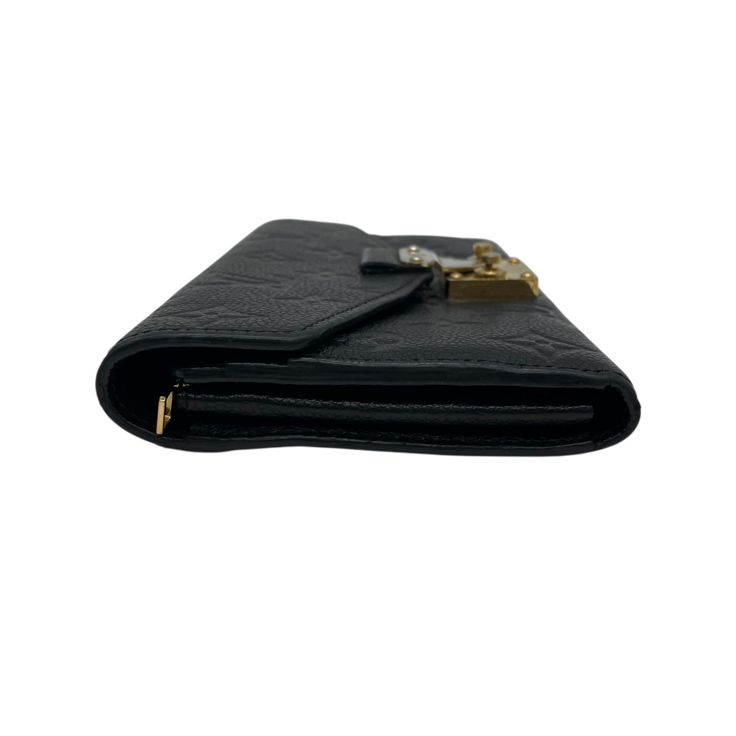 美品 LOUIS VUITTON ルイヴィトン ポルトフォイユ メティス アンプラント レザー ノワール 黒 ブラック ゴールド金具 長財布 モノグラム ロゴ M62458 レディース W2