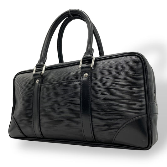 Authentic LOUIS VUITTON Epi Vivienne Lon Handbag M59112 Black Noir Silver Hardware