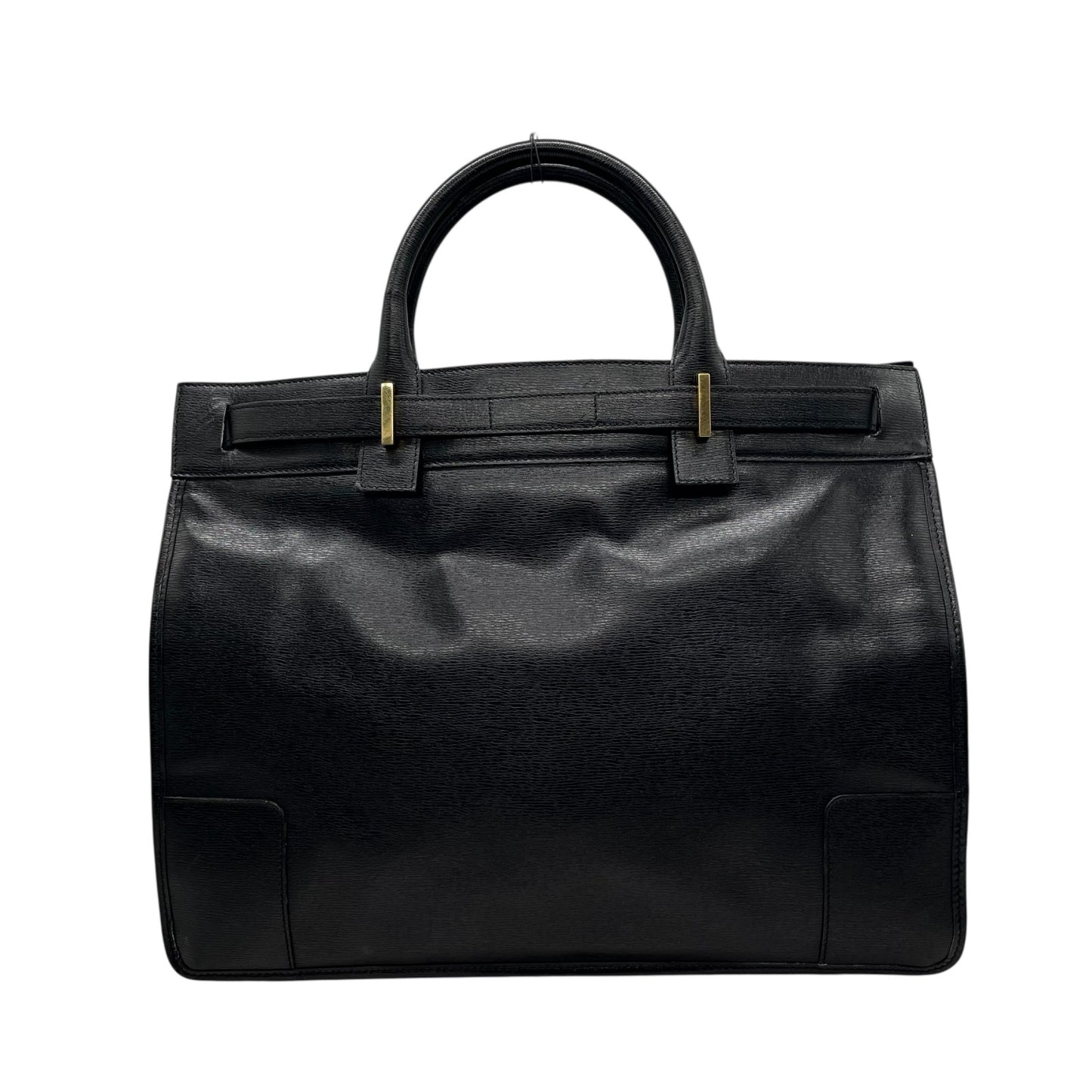 美品 GUCCI グッチ レザー ビジネスバッグ ブラック ゴールド金具 A4収納可 ハンドバッグ メンズ レディース 正規品 D