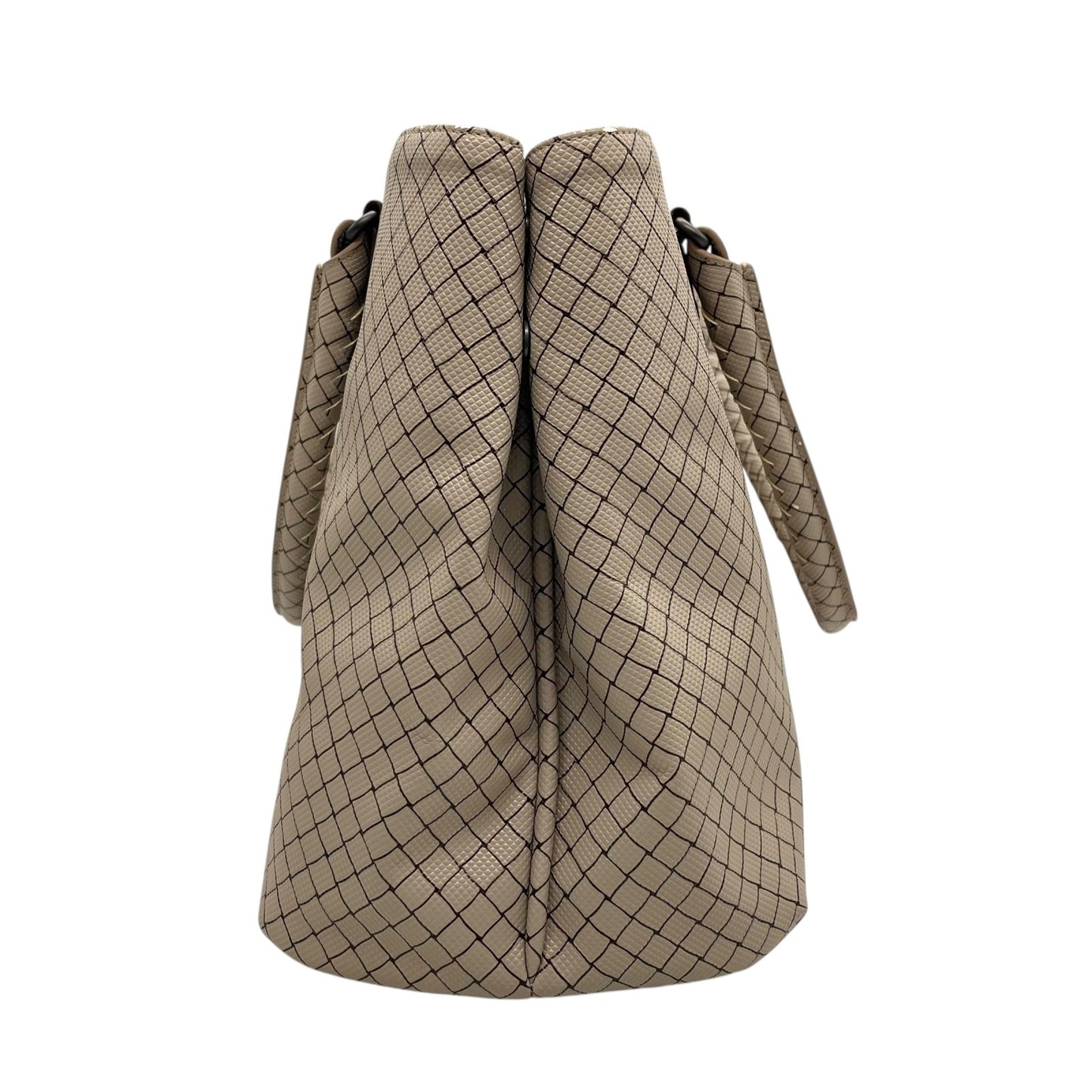 BOTTEGA VENETA ボッテガヴェネタ マルコポーロ イントレッチオジェット トートバッグ ハンドバッグ グレー ブラウン PVC ブラック金具 メンズ レディース 手提げ A