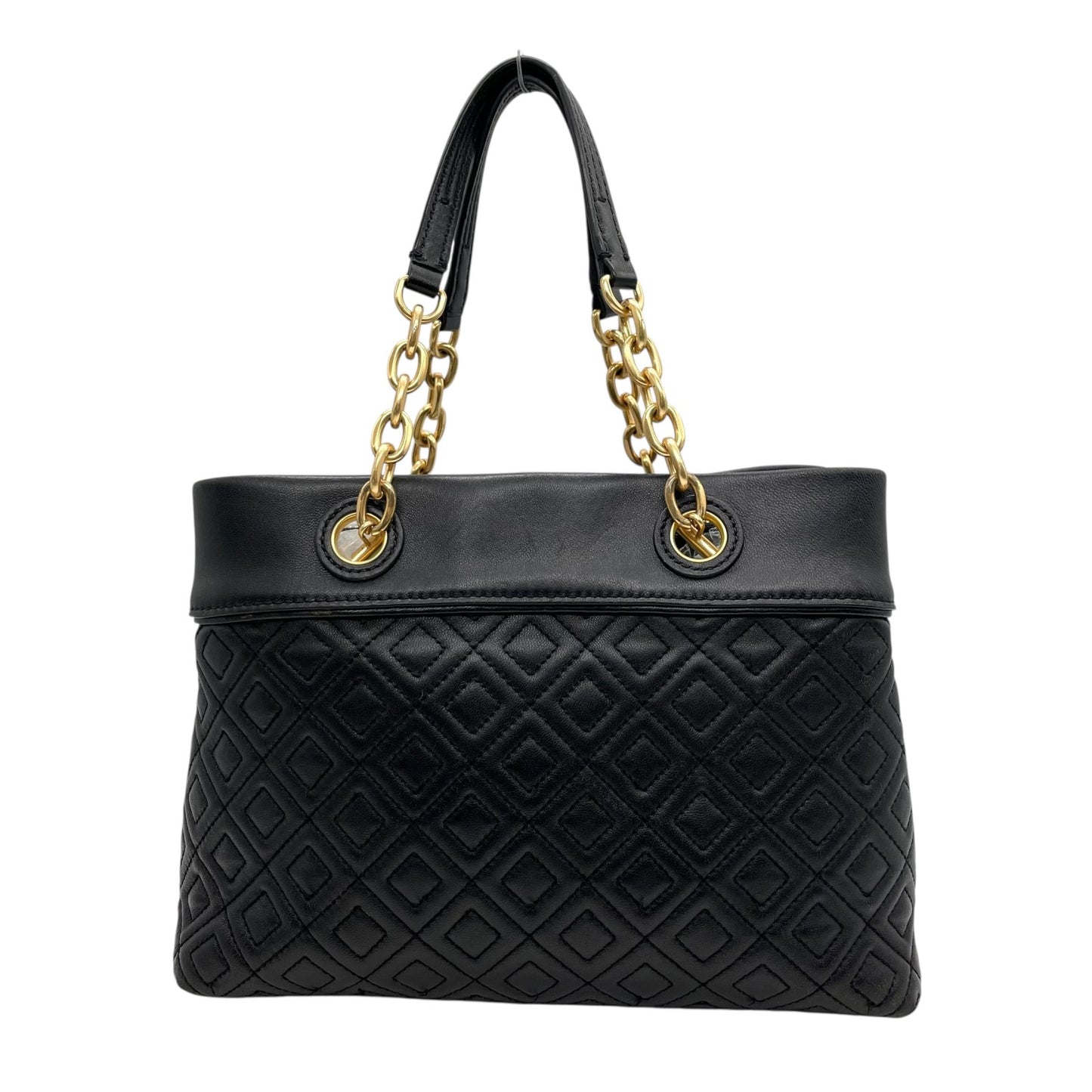 美品 TORY BURCH トリーバーチ フレミング 2WAY ハンドバッグ ショルダーバッグ 黒 ブラック ゴールド金具 レザー キルティング チェーンハンドル 斜め掛け可 レディース C