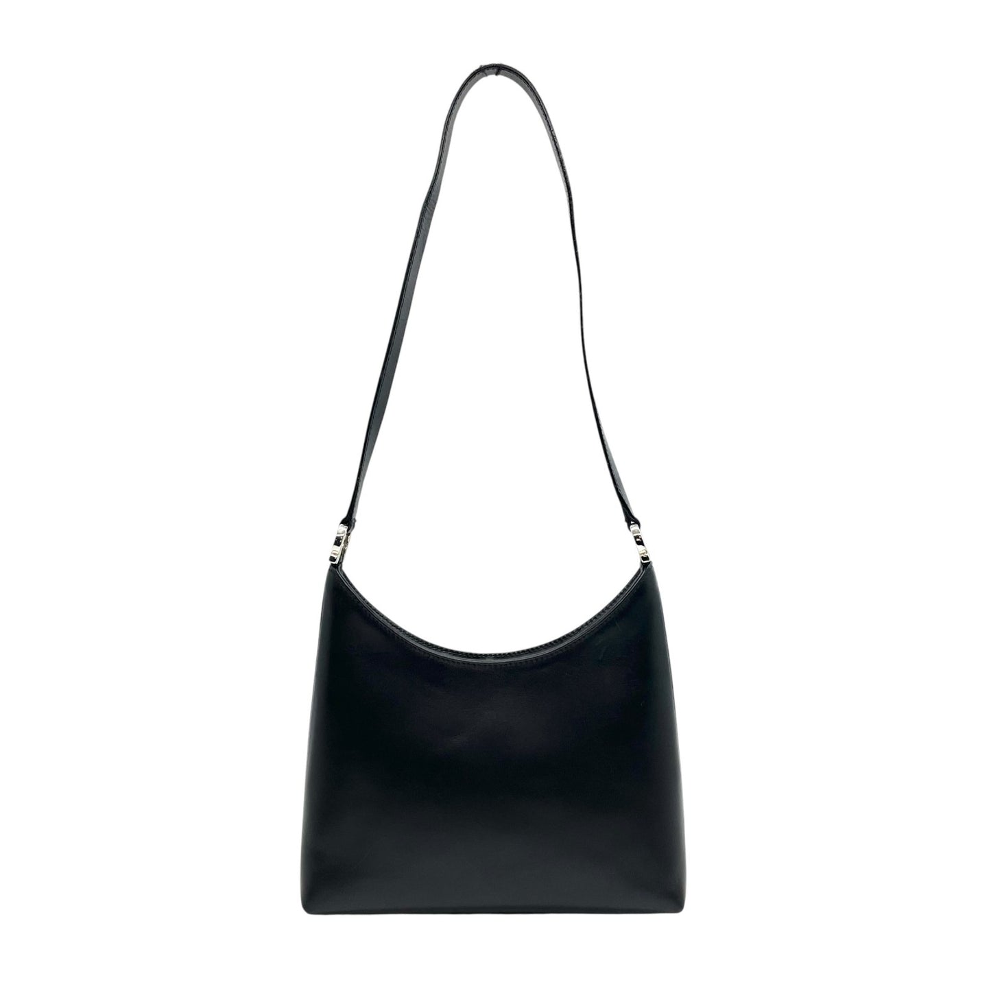 美品 Salvatore Ferragamo フェラガモ ガンチーニ ワンショルダー ショルダーバッグ レザー 黒 ブラック NERO シルバー金具 レディース B