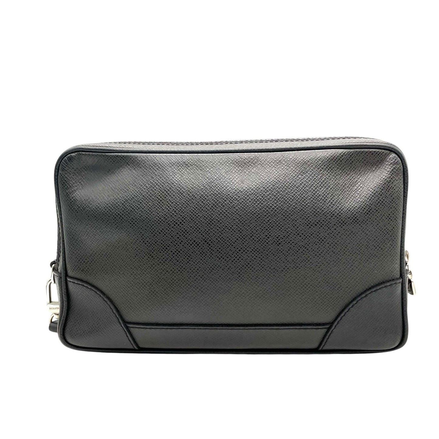 美品 LOUIS VUITTON ルイヴィトン タイガ パヴェル クラッチバッグ セカンドバッグ レザー 黒 ブラック シルバー金具 M31142 ストラップ付 メンズ D