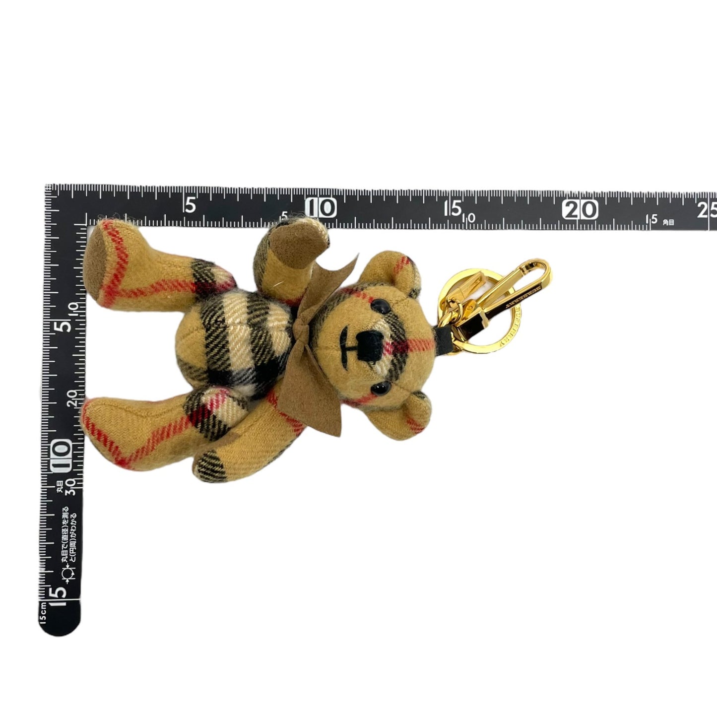 美品 バーバリー BURBERRY チェックベア くま マスコット バッグチャーム キーホルダー テディベア ゴールド金具 箱付き M3