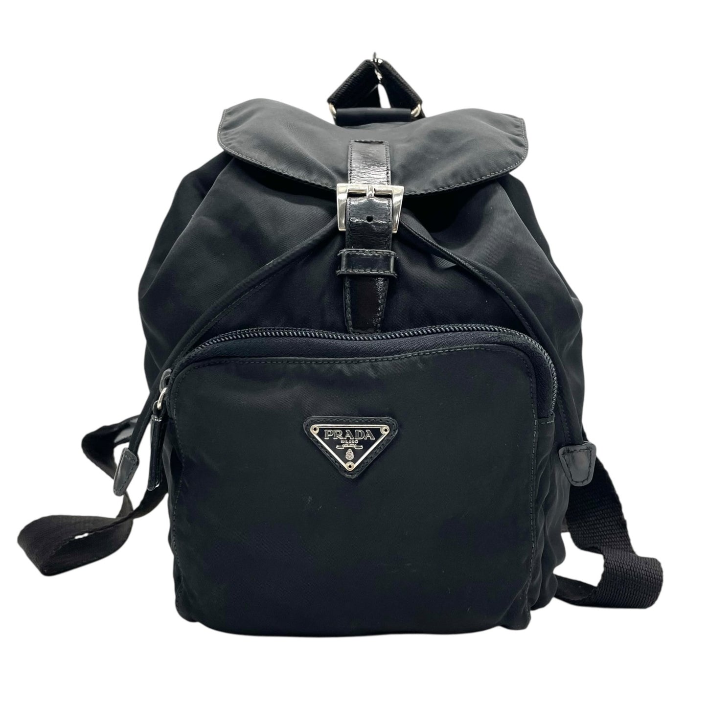 プラダ PRADA ナイロン バックパック リュックサック ブラック 黒 レザーコンビ トライアングルロゴ ヴィンテージ C7