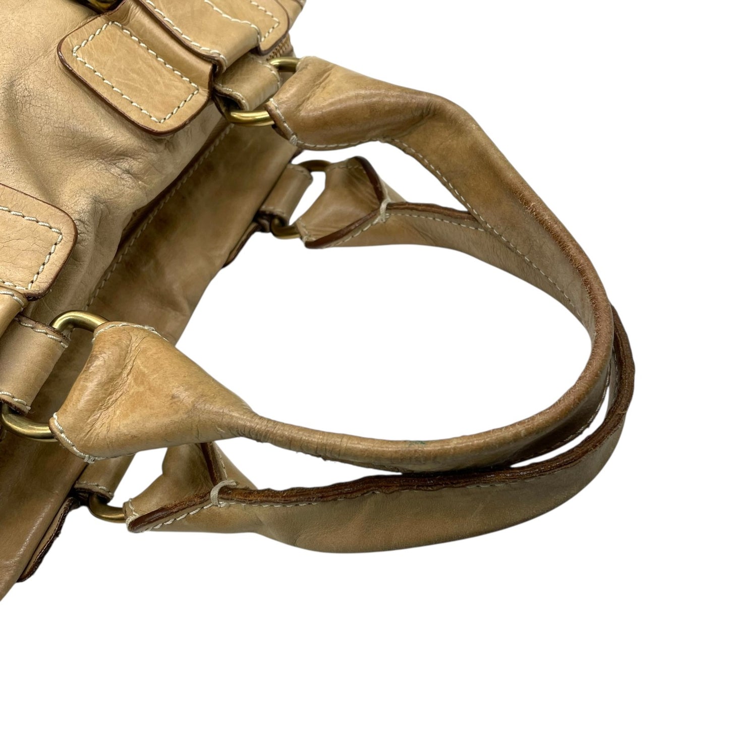 Chloe クロエ ベイ レザー トートバッグ 7ES358-50 ブラウン 牛革 ライトブラウン A4収納可能 Y2K VINTAGE archive 00s C7