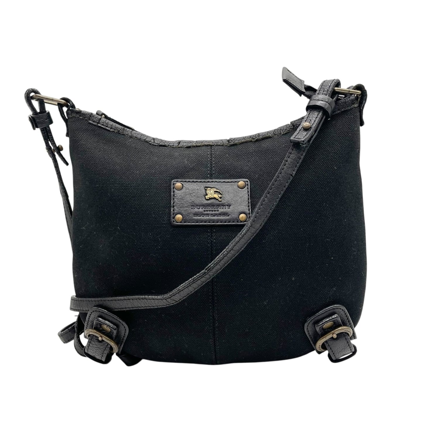 BURBERRY BLUE LABEL バーバリーブルーレーベル ショルダーバッグ キャンバス/レザー ブラック【中古】 レディース