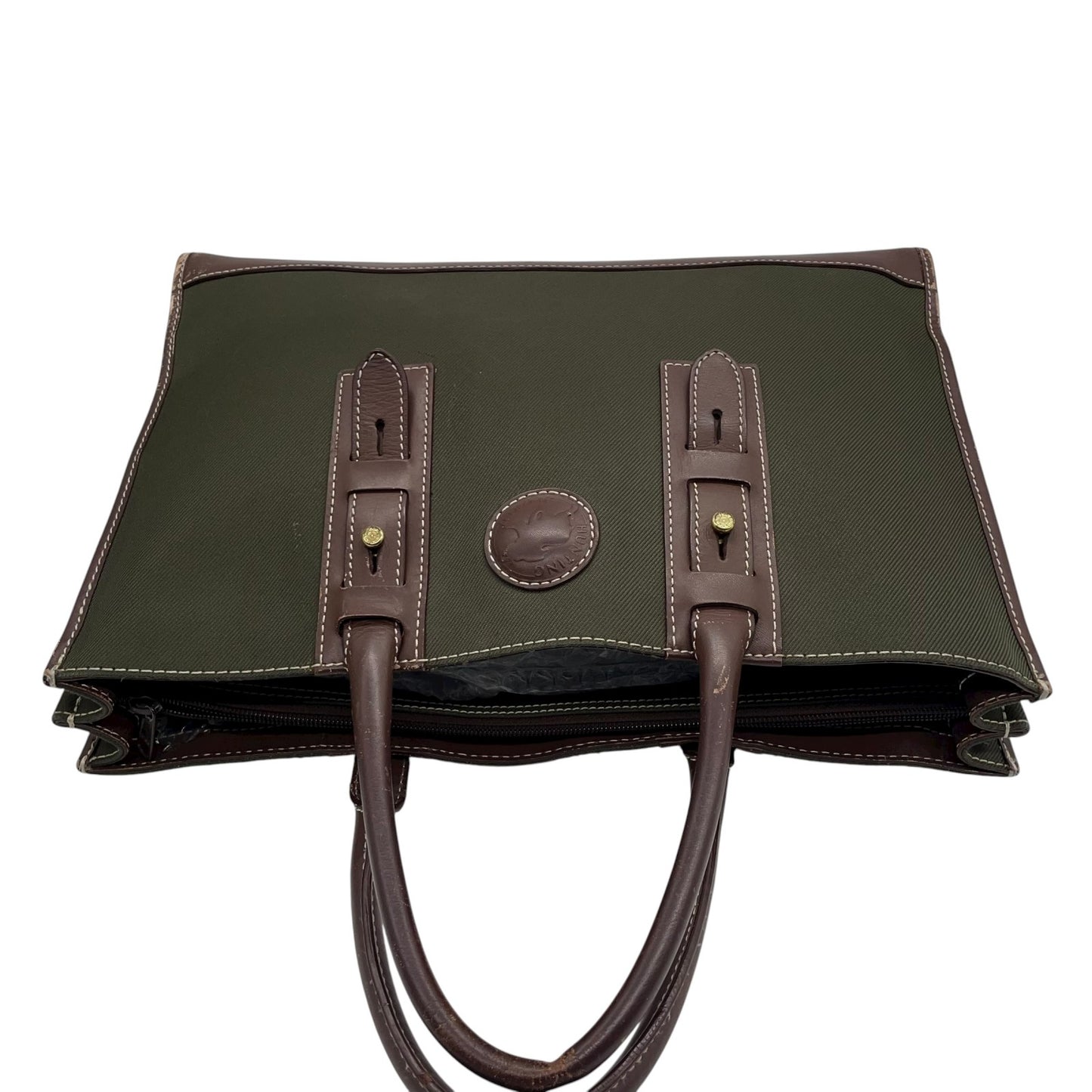 ハンティングワールド HUNTING WORLD トートバッグ ビジネスバッグ キャンバス×レザー グリーン×ブラウン 緑 茶色 メンズ S14