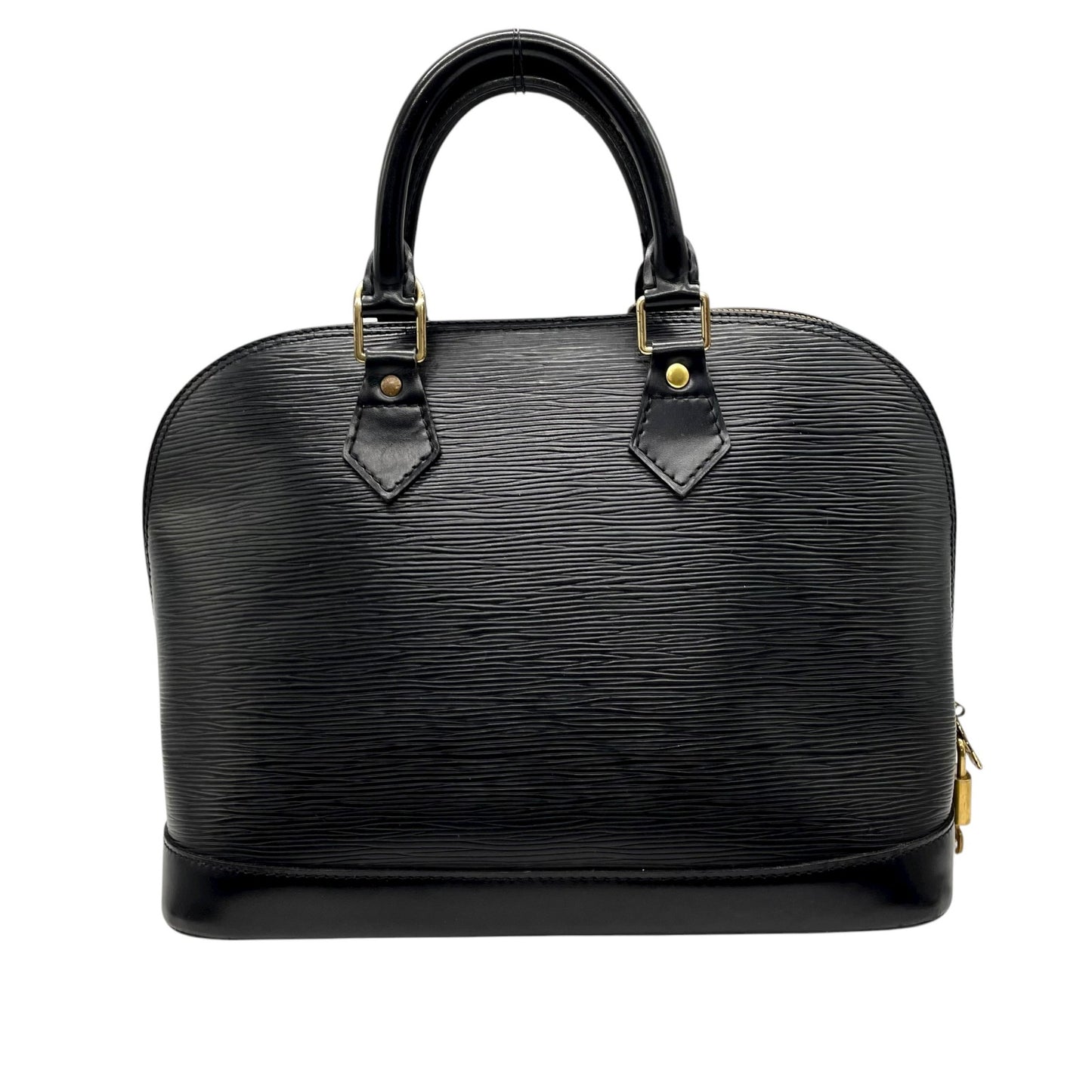 ルイヴィトン LOUIS VUITTON LV エピ アルマ ショルダーバッグ ハンドバッグ ドーム型 パドロック付き 2WAY ノワール ブラック 黒 ゴールド金具 D