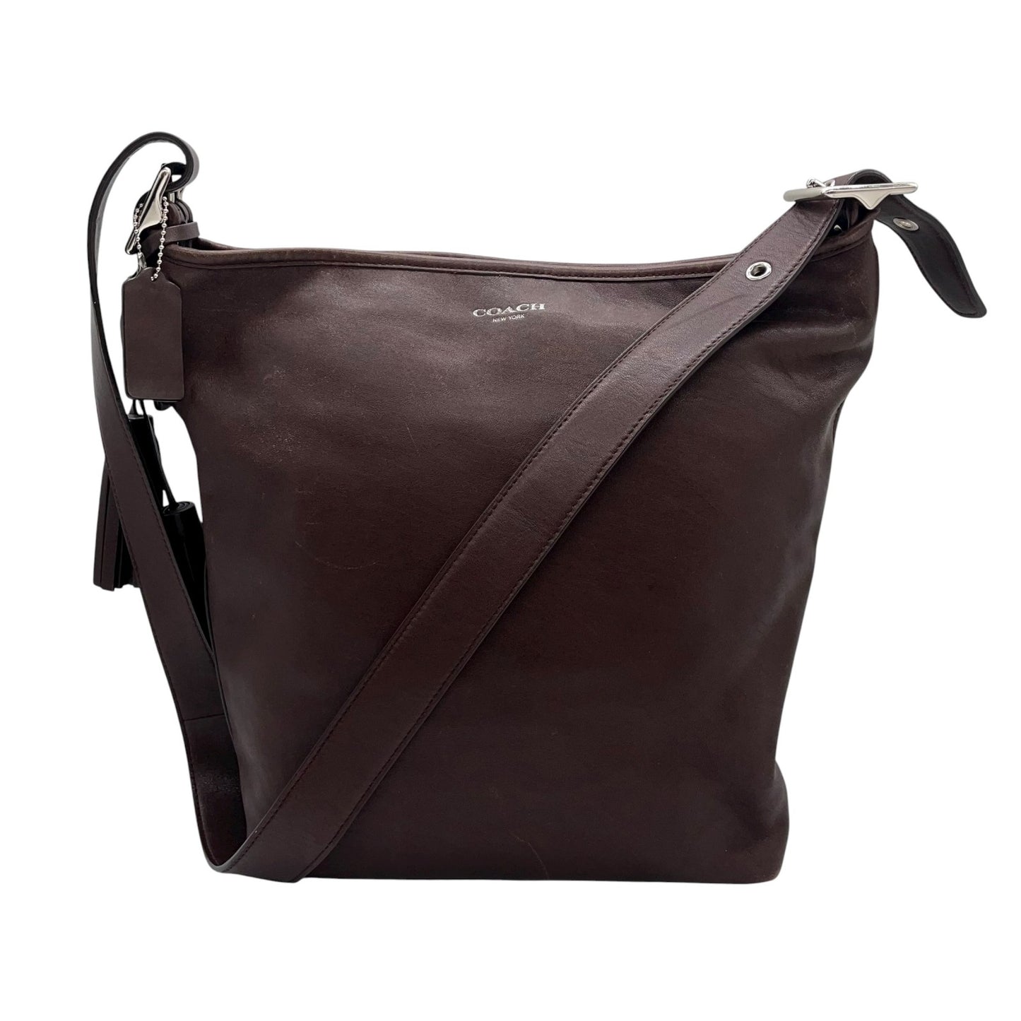 COACH コーチ オールドコーチ レザー ショルダーバッグ ダークブラウン 茶 ヴィンテージ U2 本革 クロスボディ 斜め掛け可 シンプル クラシック Old Coach Shoulder Bag