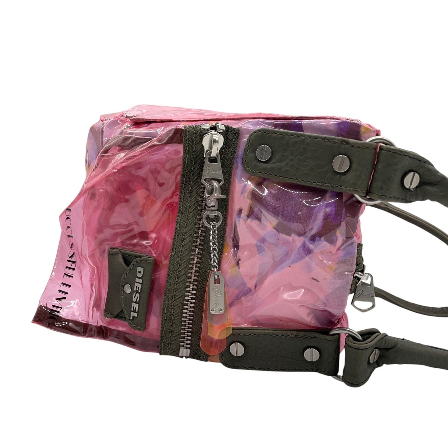 ディーゼル DIESEL PVC×ナイロン ショルダーバッグ トートバッグ ピンク レディース S95 Y2K 00s vintage
