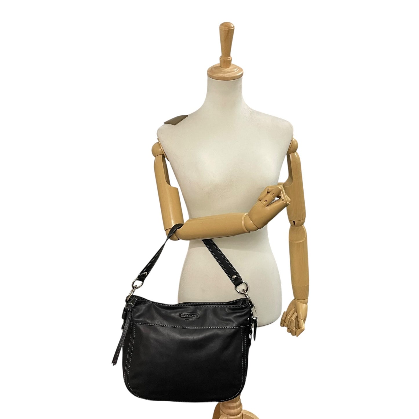 コーチ COACH レザー ショルダーバッグ ワンショルダー 黒 ブラック 2WAY グローブタンレザー シルバー金具 S50