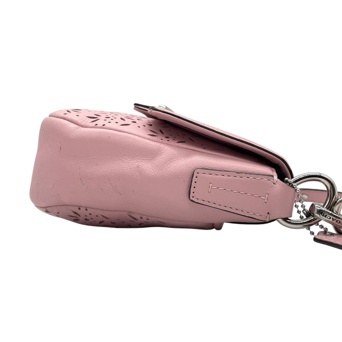 コーチ COACH フラワーカットワーク レザー ワンショルダー ショルダーバッグ ピンク 2WAY シルバー金具 S50