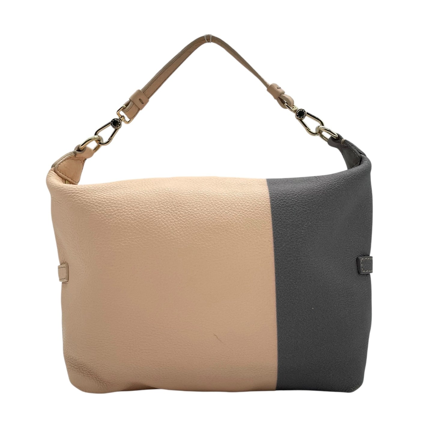 フルラ FURLA バイカラー レザー ショルダーバッグ ワンショルダー ベージュ 黒 ブラック 2WAY 金金具 ゴールド金具 S56