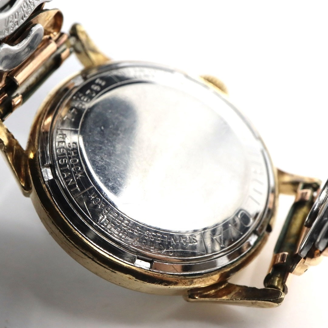 【稼働品】希少 ブローバ BULOVA 腕時計 自動巻き Selfwinding ゴールド レディースウォッチ ヴィンテージ アナログ アンティーク ドレスウォッチ クラシックデザイン ドーム風防 上品 エレガント E823841 クリーニング済み G2