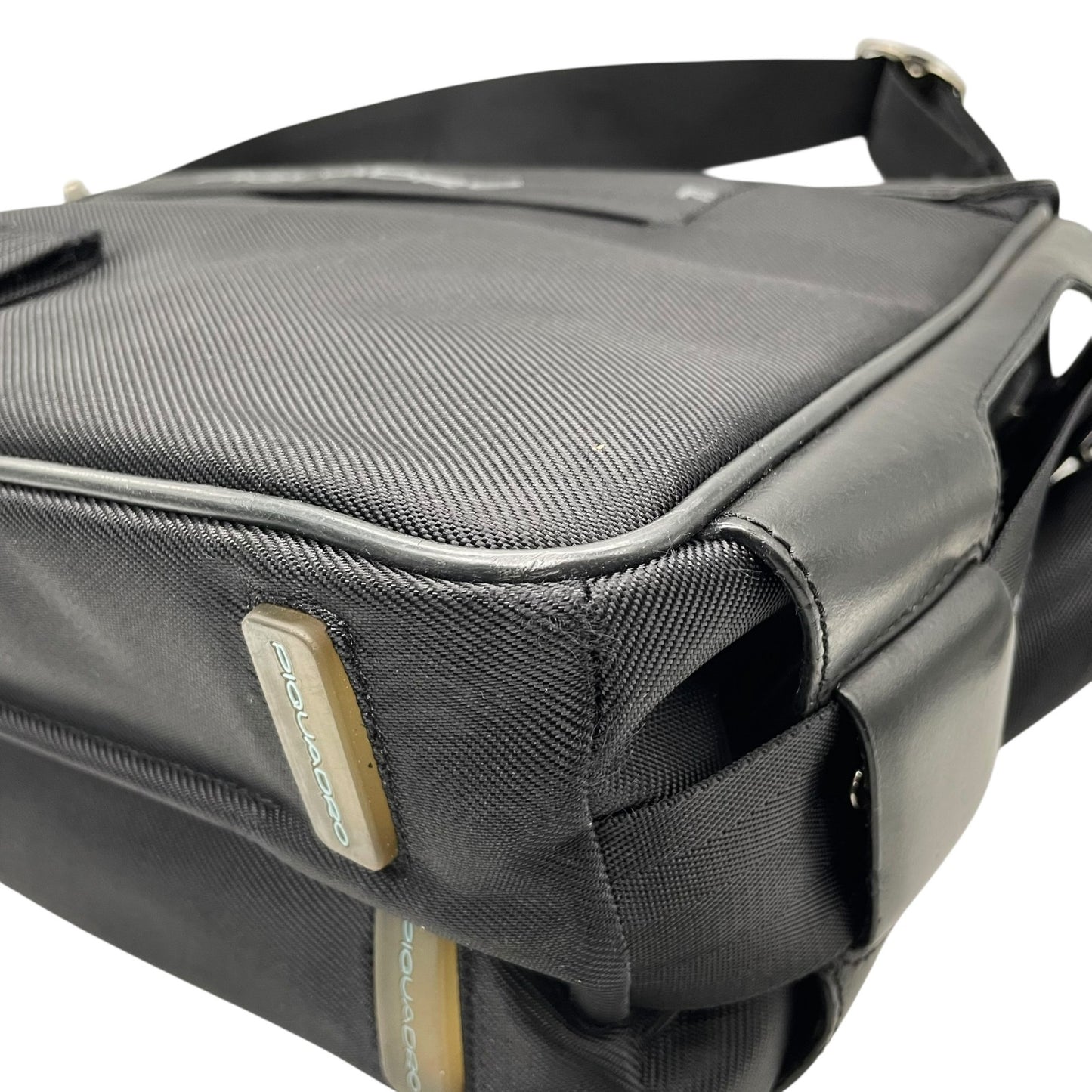 ピクアドロ Piquadro ビジネスバッグ ショルダーバッグ ナイロン×レザー 黒 ブラック メンズ 通勤 2WAY イタリア製 E