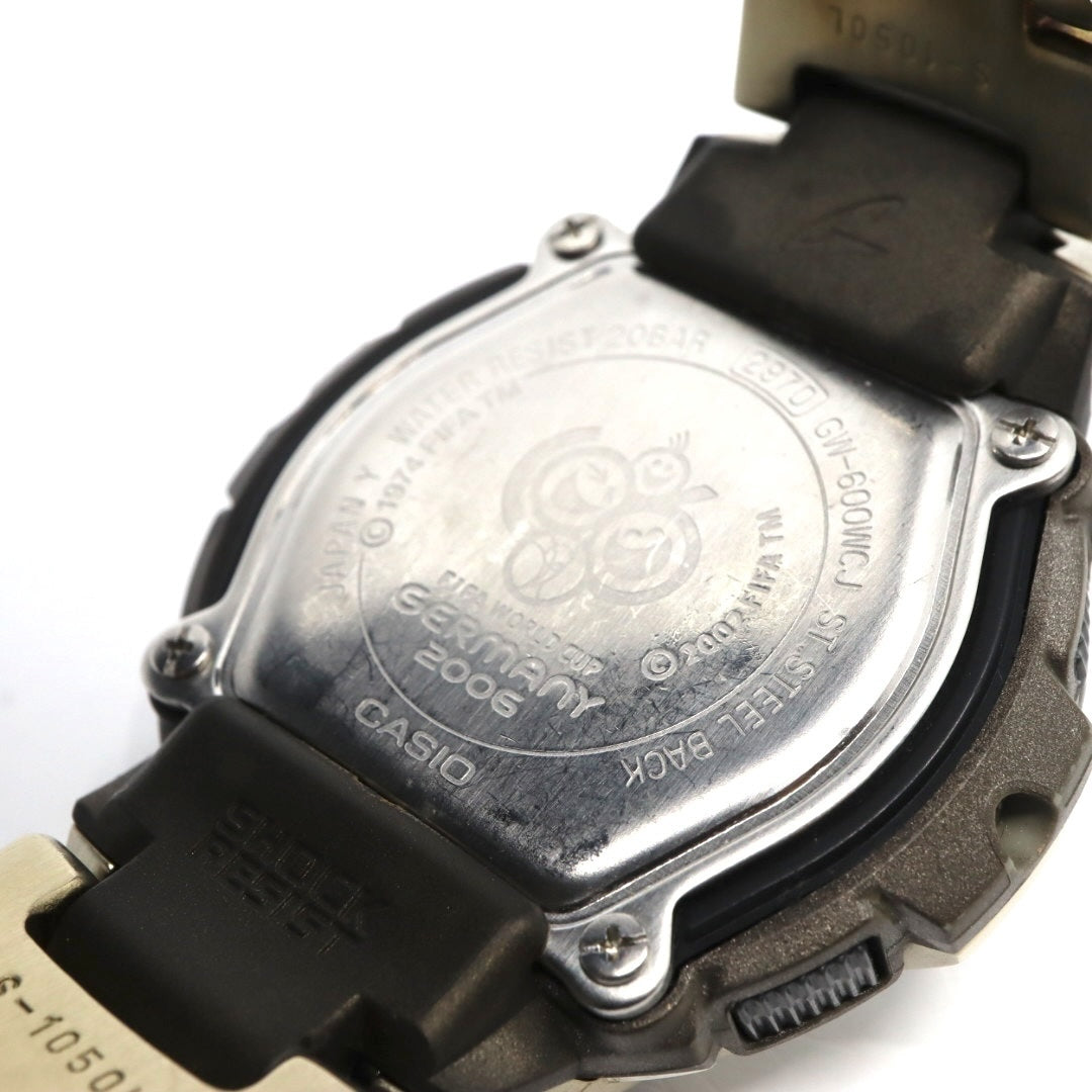 【美品/稼働品】カシオ G-SHOCK GW-600WCJ 2006 FIFAワールドカップ ドイツ大会 限定モデル 電波ソーラー The G メンズ 腕時計 デジタル ゴールド 20気圧防水 ヴィンテージ 希少 クリーニング済み G3