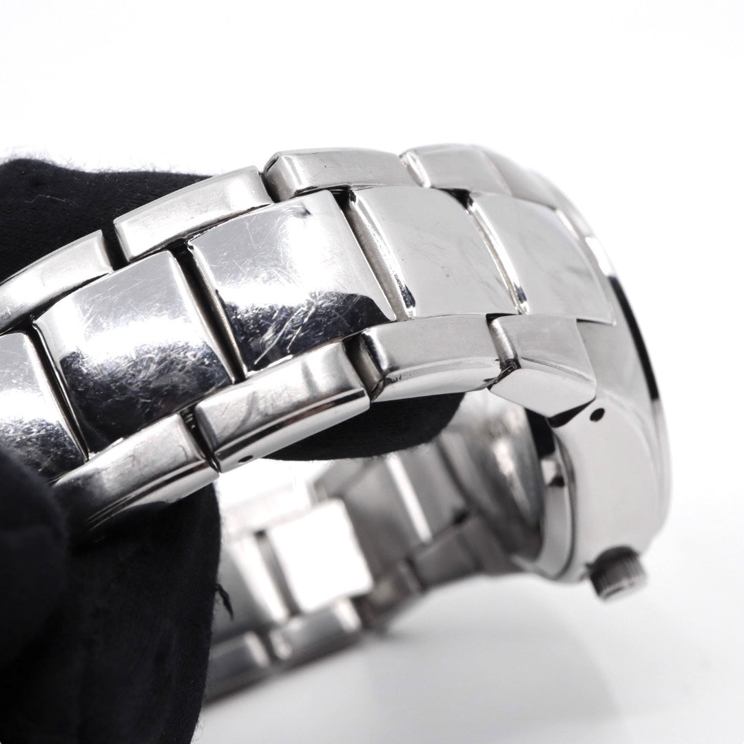 美品 電池交換済 クリーニング済 フォッシル FOSSIL 腕時計 BG-1055 メンズウォッチ クォーツ 漢数字インデックス シルバー ブラック ステンレススチール アナログ ユニークデザイン カジュアル 稼働品 G3