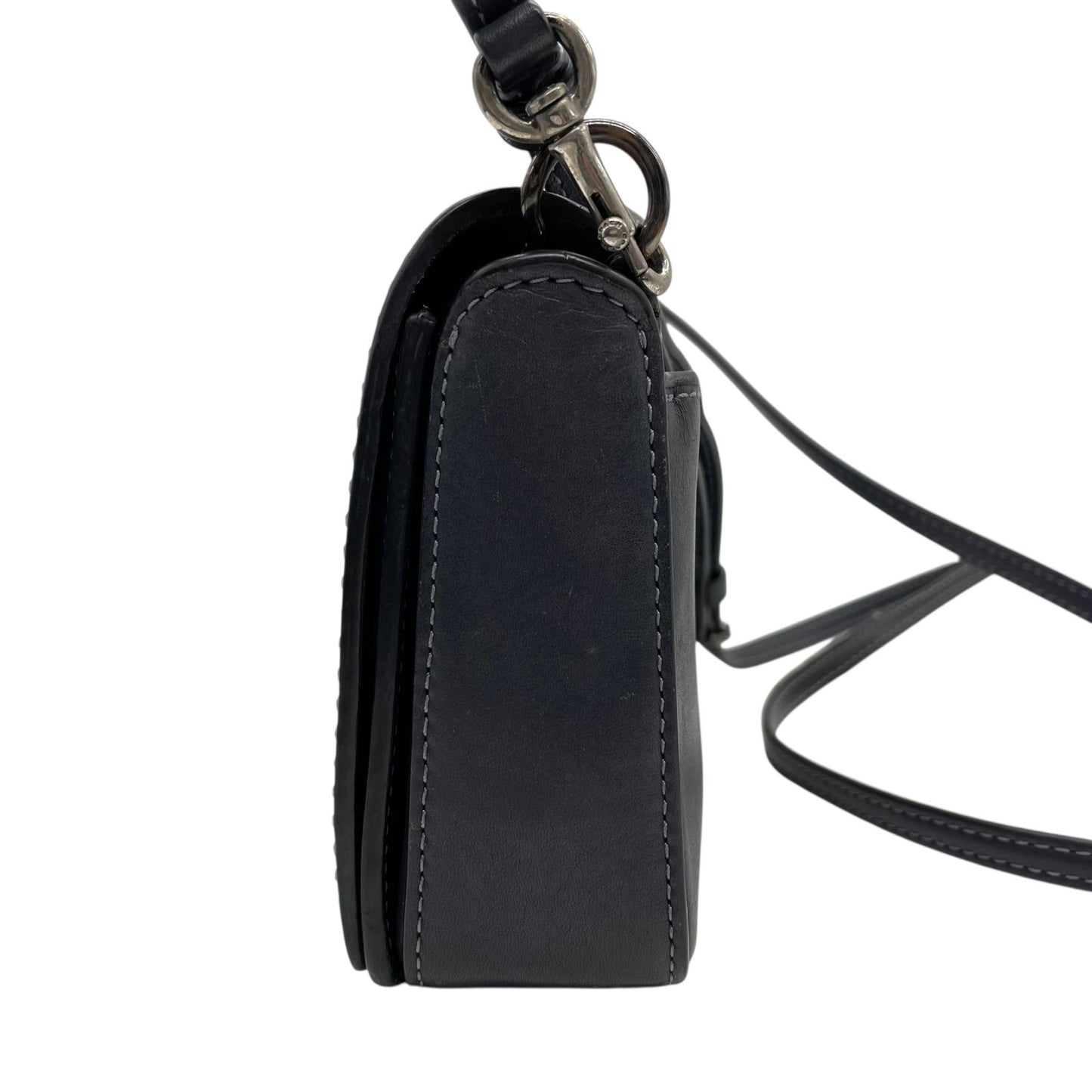 COACH コーチ ショルダーバッグ 紺 ネイビー レザー ブラック金具 ターンロック ディンキー ミニバッグ お財布バッグ 斜め掛け可 レディース C5