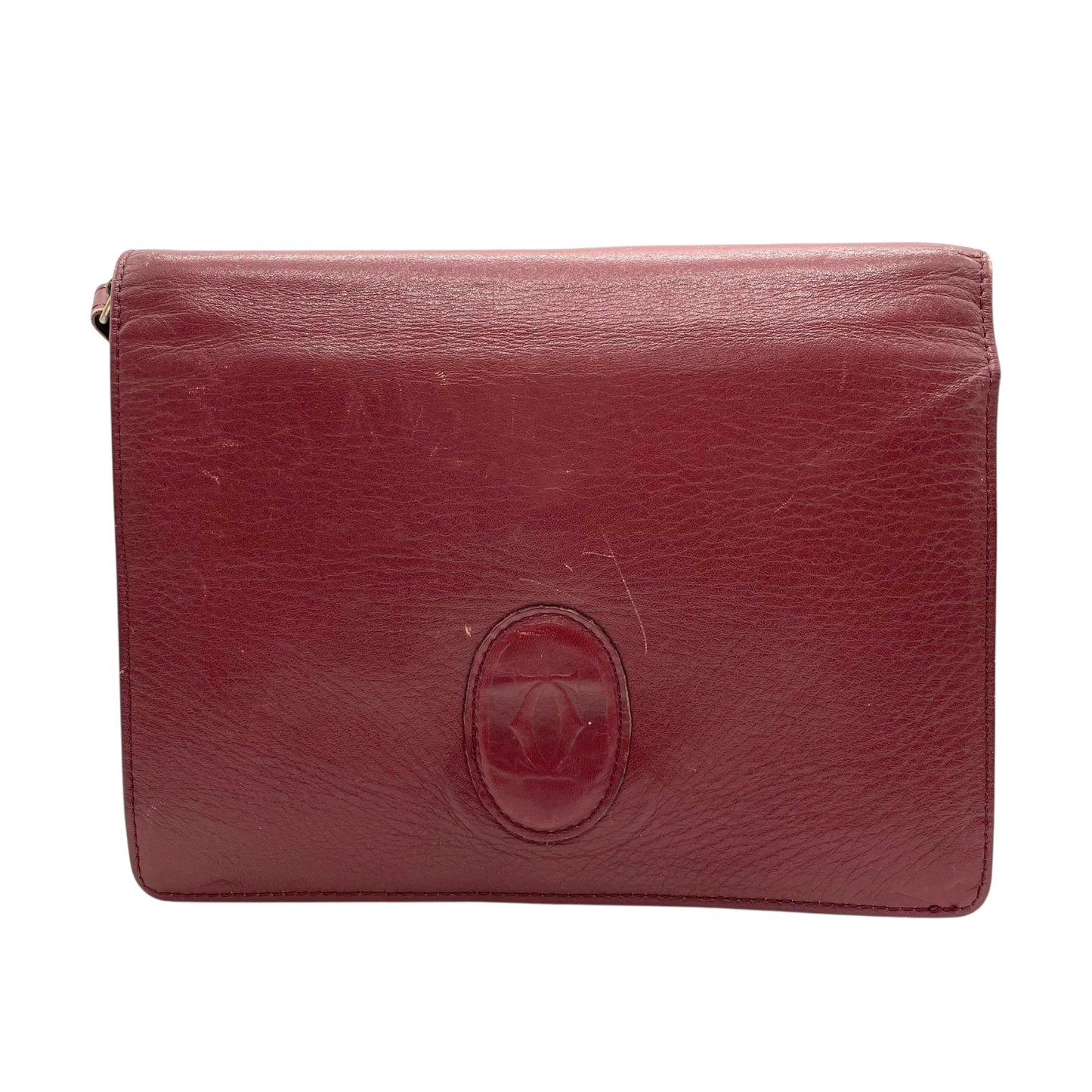 Cartier カルティエ マストライン クラッチバッグ セカンドバッグ 赤 ボルドー ワインレッド レザー 2Cモチーフ メンズ A1