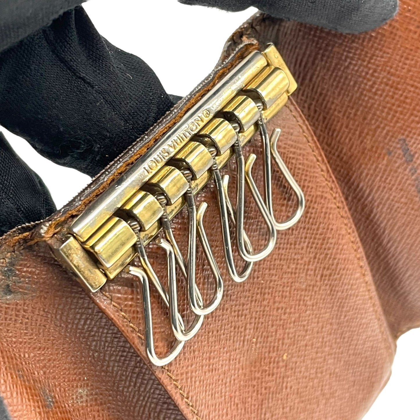 ルイヴィトン LOUIS VUITTON LV モノグラム ミュルティクレ 6連 キーケース M62630 茶色 ブラウン PVC レザー 1