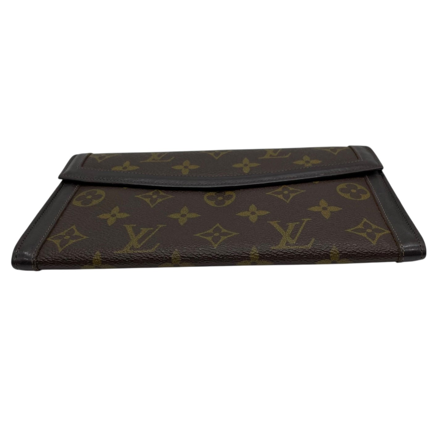 ルイヴィトン LOUIS VUITTON LV モノグラム 長財布 フラップ 茶色 ブラウン PVC レザー メンズ レディース W5