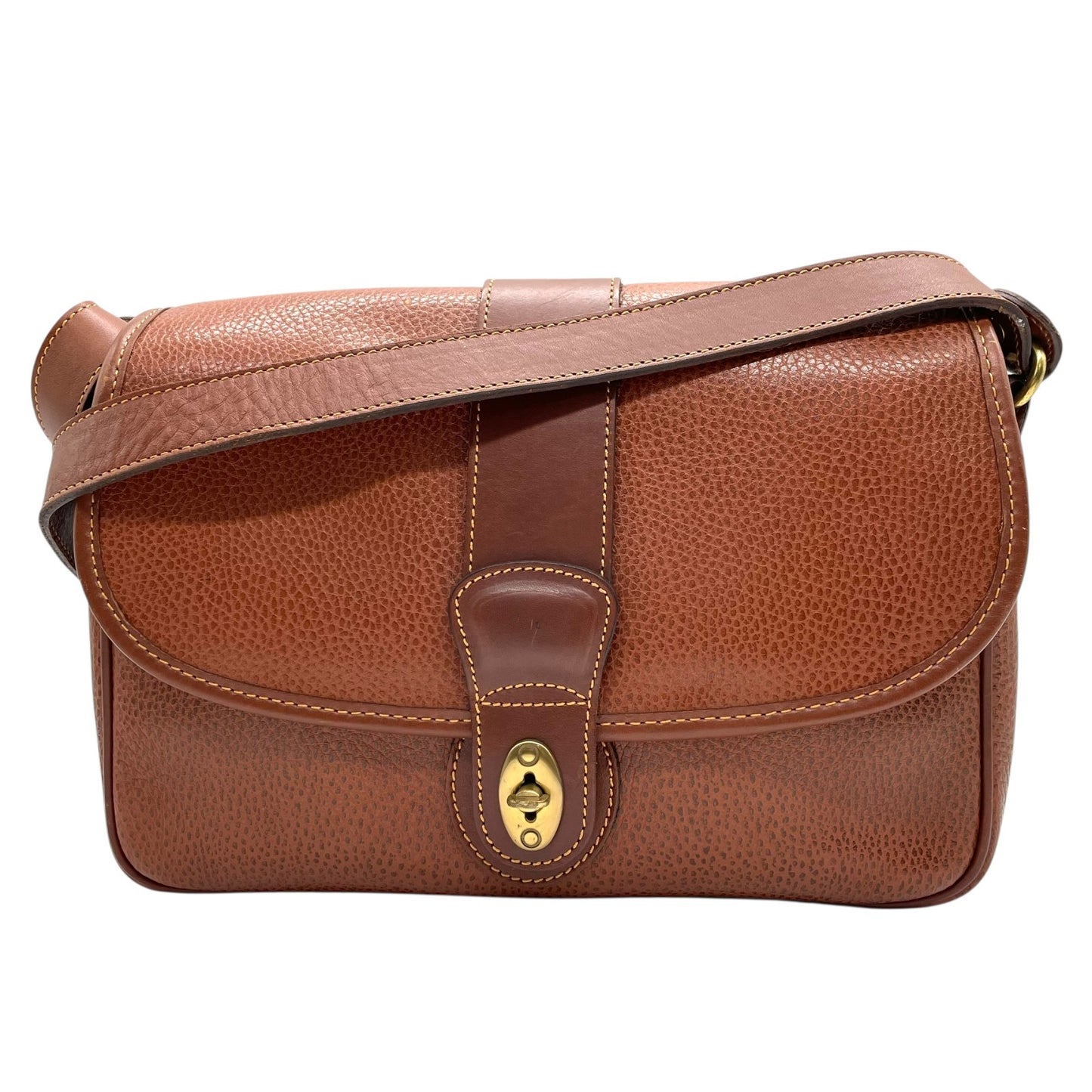 コーチ COACH ショルダーバッグ ターンロック 313 レザー 茶色 ブラウン 金金具 ゴールド金具 ヴィンテージ調 クラシックデザイン U16