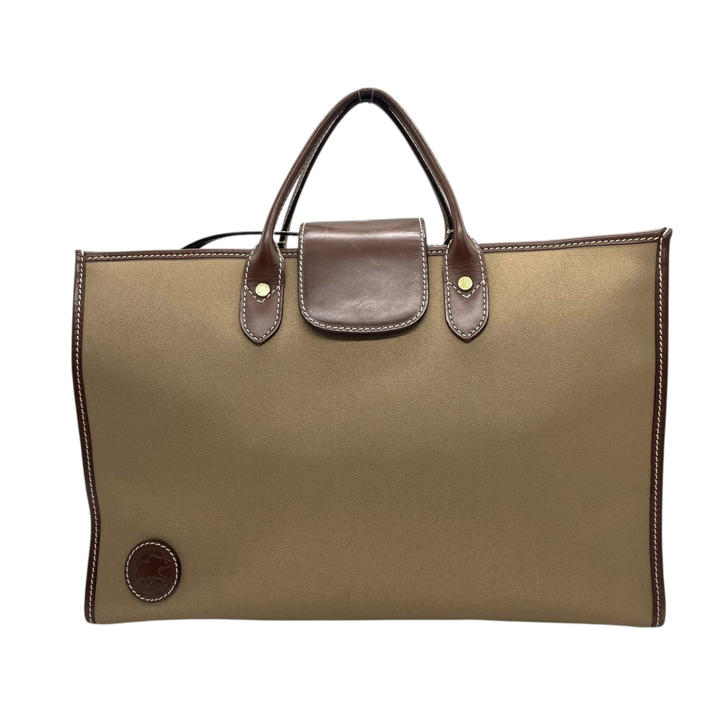 ハンティングワールド HUNTING WORLD トートバッグ ブリーフケース キャンバス レザー A4収納可能 ベージュ 茶色 ブラウン T8