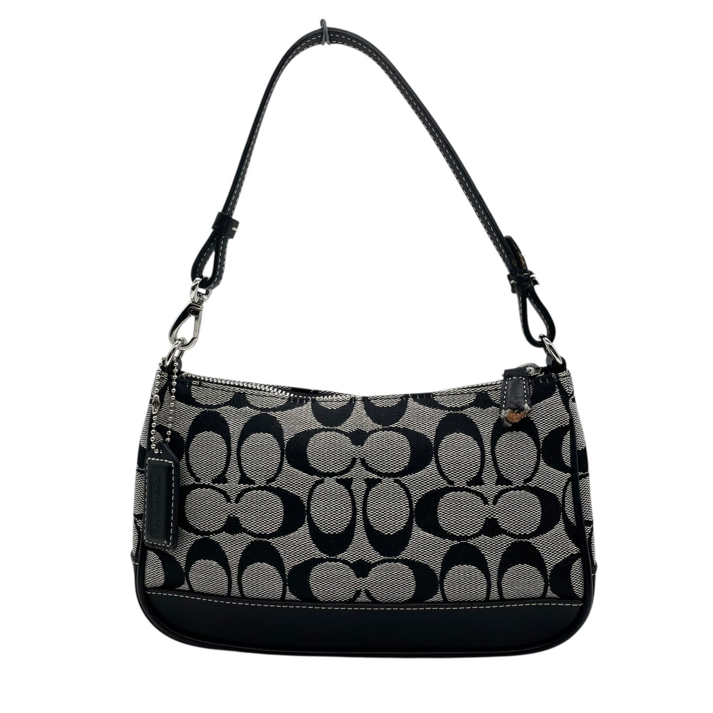 コーチ COACH シグネチャー ワンショルダー ホーボー バッグ 6094 ブラック 黒 グレー キャンバス レザー ロゴ金具 レディース U17