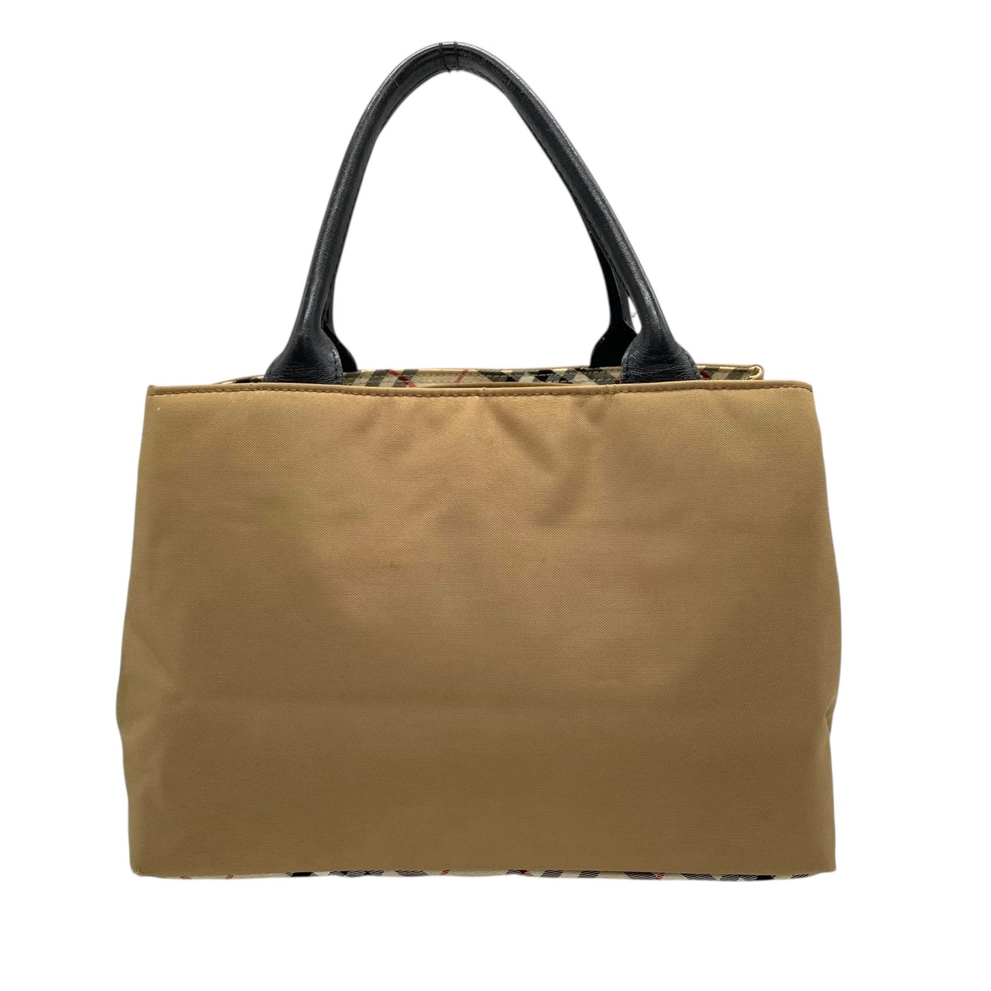 BURBERRY BLUE LABEL バーバリー ブルーレーベル ハンドバッグ ノバチェック ベージュ ブラック ナイロン×レザー シルバー金具 トート レディース U14