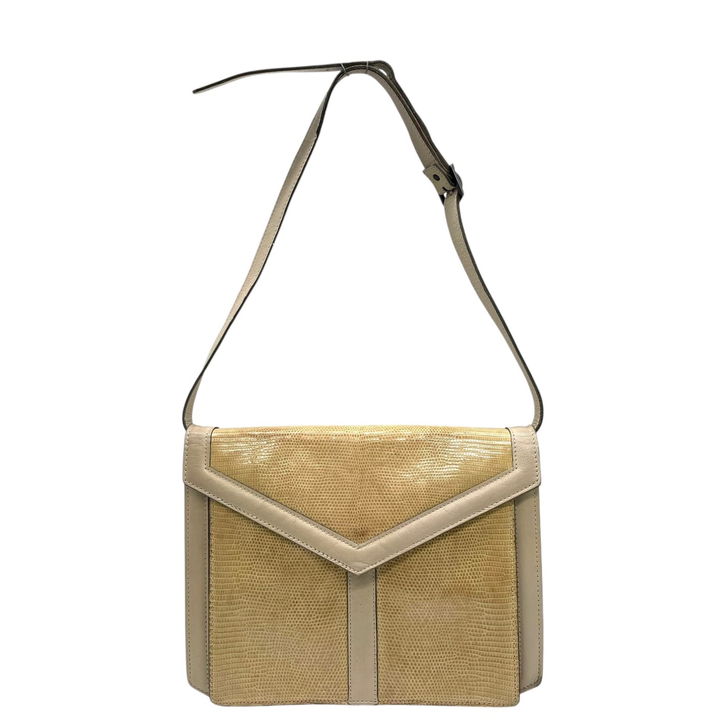 イヴサンローラン Yves Saint Laurent ショルダーバッグ ワンショルダー ベージュ グレージュ レザー ゴールド金具 フラップ開閉 肩掛け可 YSL ヴィンテージ レディース S81