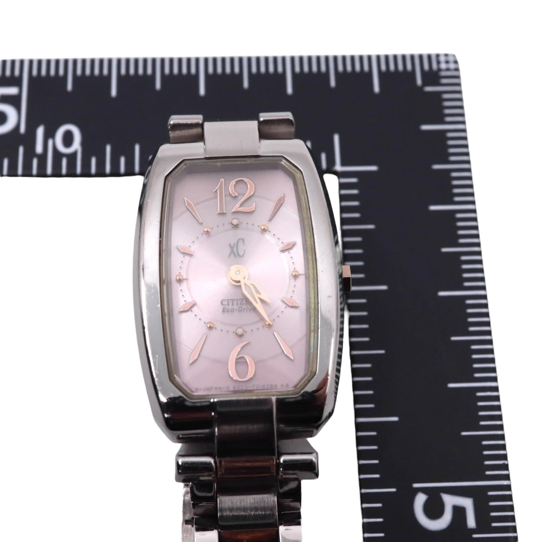 【美品】CITIZEN シチズン xC クロスシー エコドライブ ソーラー 腕時計 ピンク文字盤 ステンレススチール レディース ソーラー充電 電池交換不要 上品 エレガント 日本製 G8