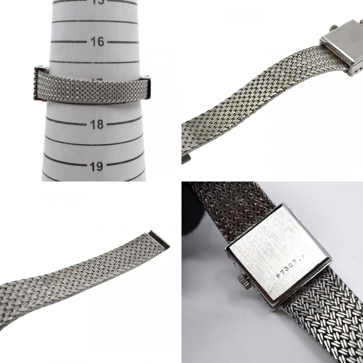 【美品/電池交換済】イエマ YEMA 腕時計 P7307 レディース スクエア ラインストーンベゼル クオーツ シルバー メッシュベルト ブレスレット ジュエリーウォッチ ドレスウォッチ アンティーク ビンテージ クラシック エレガント G10