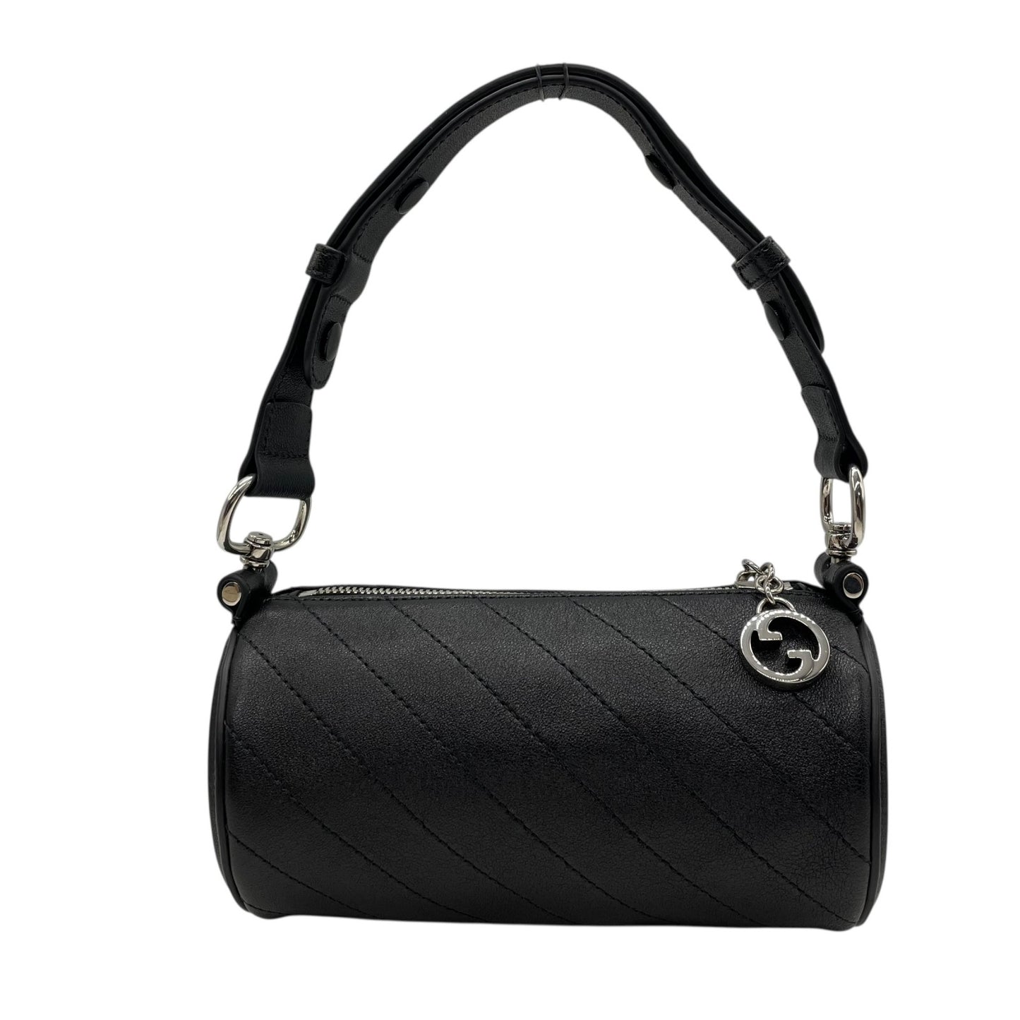 新品同様 GUCCI グッチ ブロンディ ミニバッグ ハンドバッグ レザー 本革 ブラック 黒 760170 インターロッキング GG シルバー金具 レディース A