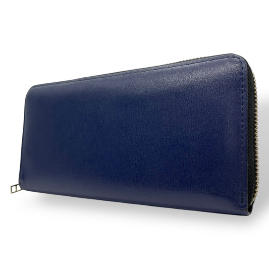 Paul Smith ポールスミス 長財布 ラウンドファスナー 紺 ネイビー レザー 本革 ゴールド金具 マルチカラー メンズ W1