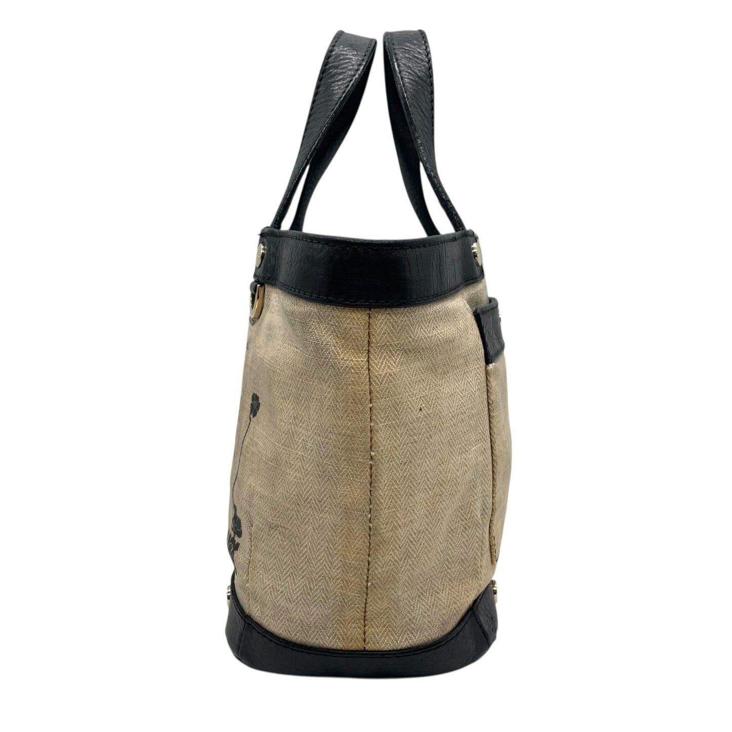 BVLGARI ブルガリ コレツィオーネ 2WAY ハンドバッグ トートバッグ ショルダーバッグ ロゴ キャンバス レザー ベージュ 黒 ブラック ゴールド金具 斜め掛け可 メンズ レディース K3