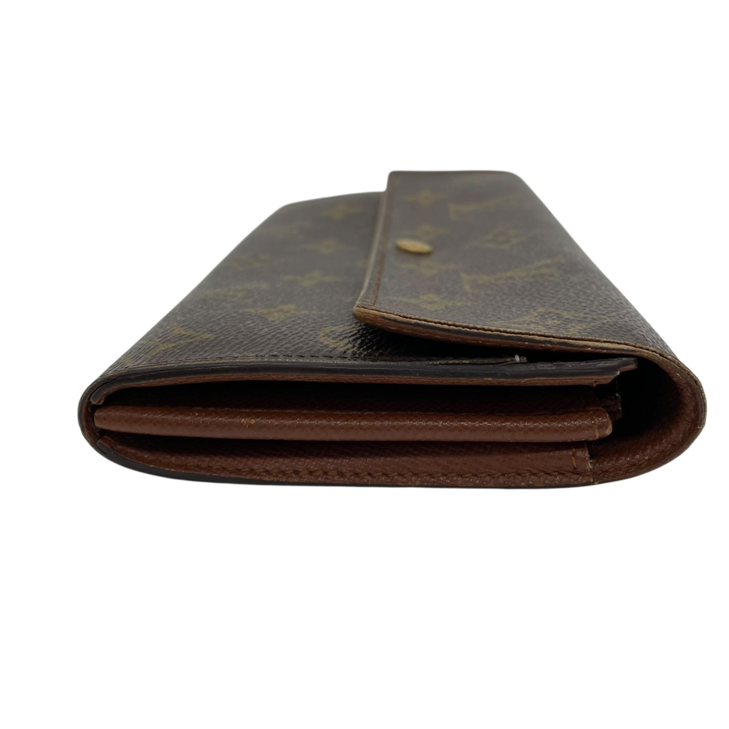 LOUIS VUITTON ルイヴィトン モノグラム ポシェット ポルトモネ クレディ 長財布 二つ折り ファスナー M61726 茶 ブラウン PVC レザー メンズ レディース W3