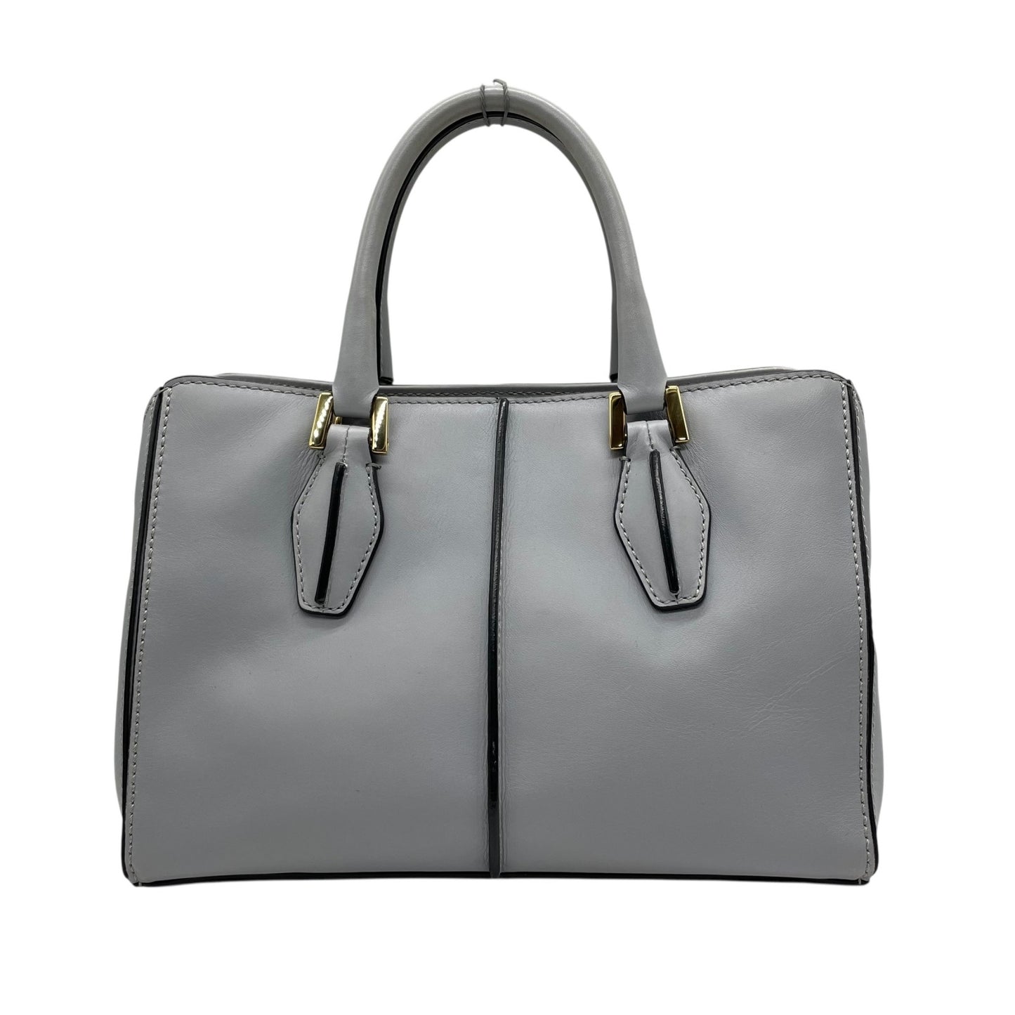 極美品 トッズ TOD'S Dキューブ スモール Dバッグ 2WAY ハンドバッグ ショルダーバッグ ミニボストン 肩掛け 斜め掛け グレーブルー 青 グレー 本革 レザー レディース A