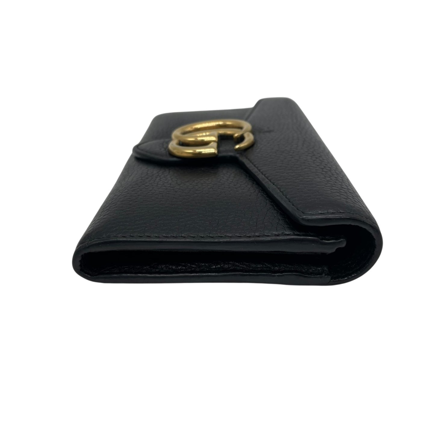 GUCCI グッチ GGマーモント 長財布 レザー 黒 ブラック ゴールド金具 箱付き レディース W2