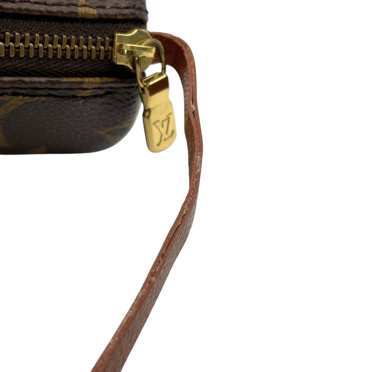 美品 ルイヴィトン モノグラム パピヨン用 ミニポーチ モノグラムキャンバス×レザー ゴールド金具 正規品 D2