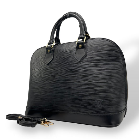 極美品 LOUIS VUITTON ルイヴィトン エピ アルマ 2WAY ハンドバッグ ショルダーバッグ 黒 ノワール ブラック レザー ゴールド金具 M52142 斜め掛け可 メンズ B