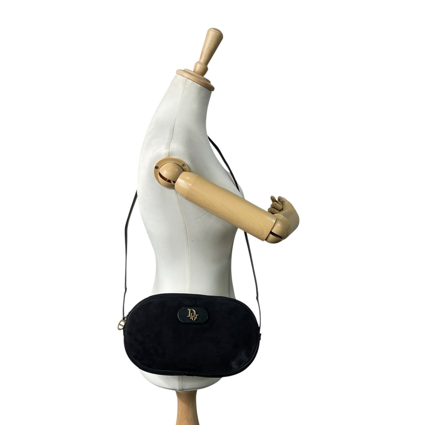 Christian Dior クリスチャンディオール ショルダーバッグ サコッシュ ネイビー 紺色 スエード×レザー Diorロゴ ゴールド金具 クロスボディ ヴィンテージ K10