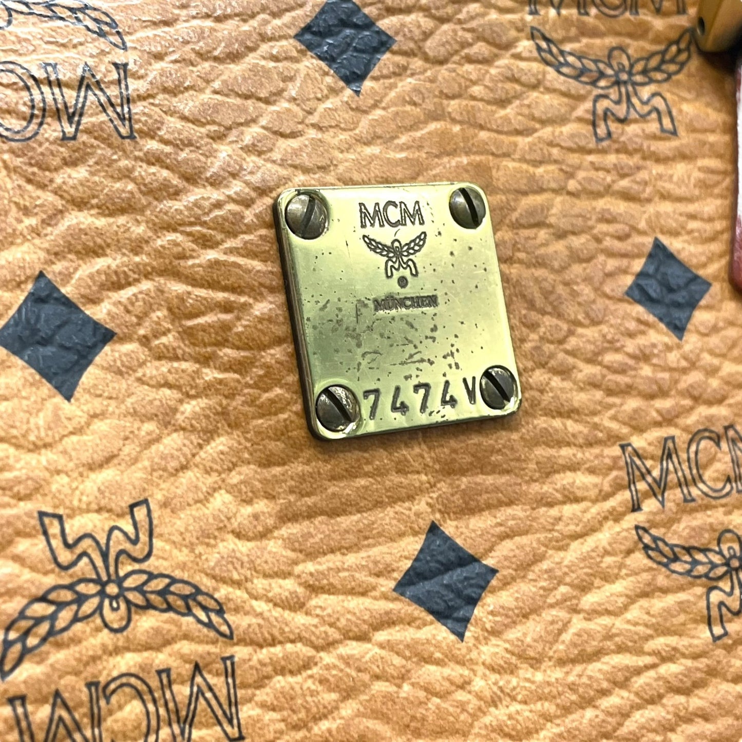 MCM エムシーエム ヴィセトス柄 ボストンバッグ 2WAY ハンドバッグ ショルダーバッグ レザー ブラウン 茶色 ヴィンテージ C