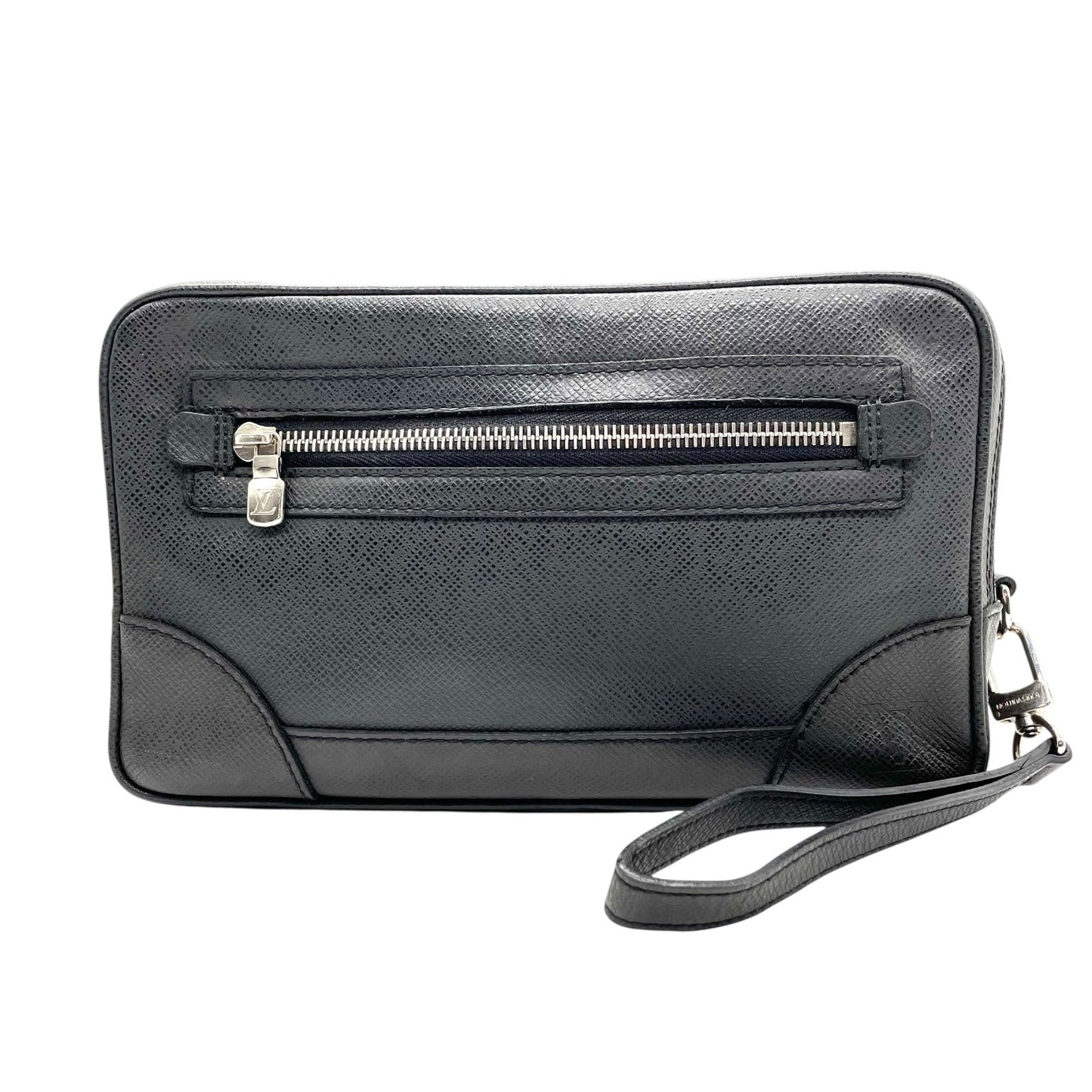 美品 LOUIS VUITTON ルイヴィトン タイガ パヴェル クラッチバッグ セカンドバッグ レザー 黒 ブラック シルバー金具 M31142 ストラップ付 メンズ D