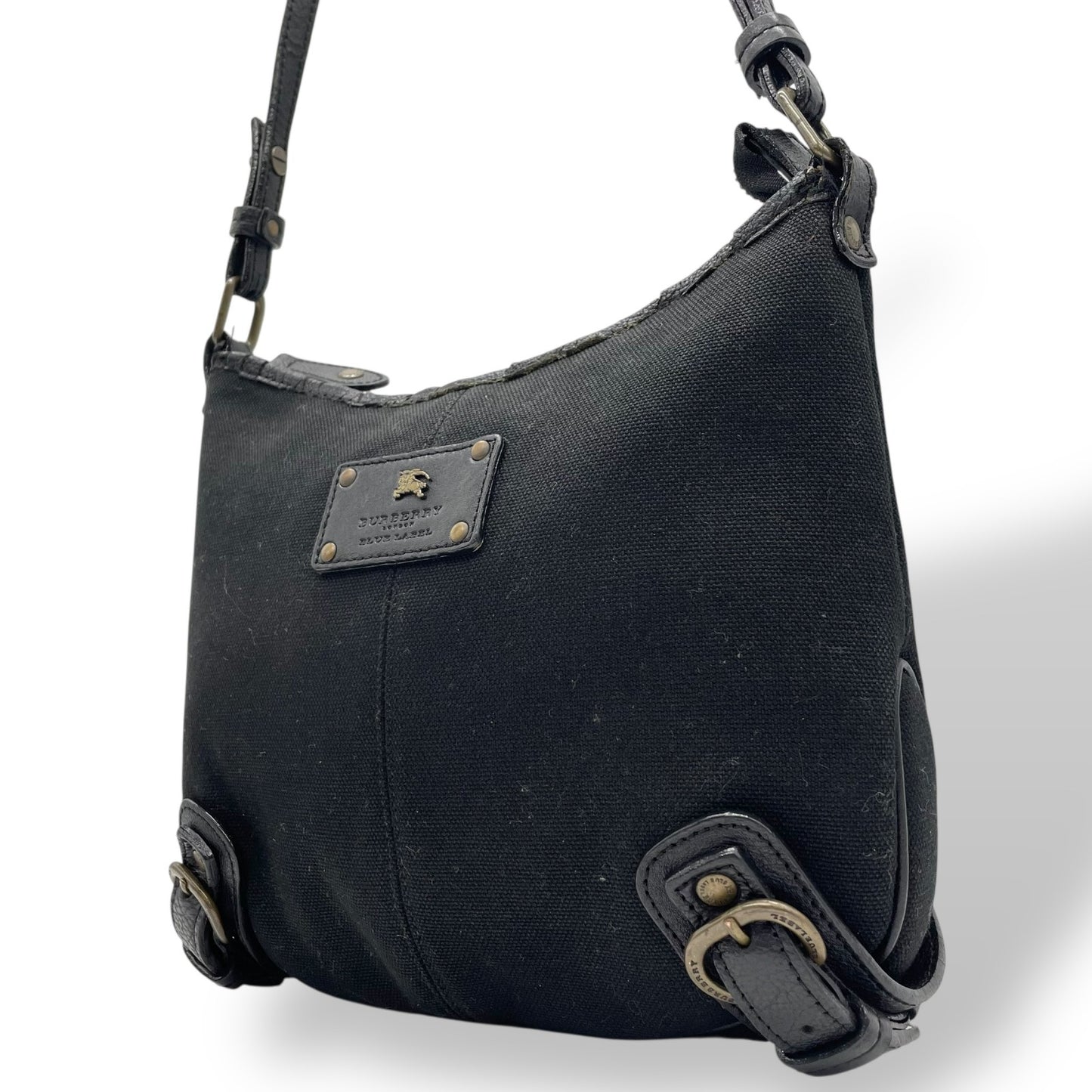 BURBERRY BLUE LABEL バーバリーブルーレーベル ショルダーバッグ キャンバス/レザー ブラック【中古】 レディース